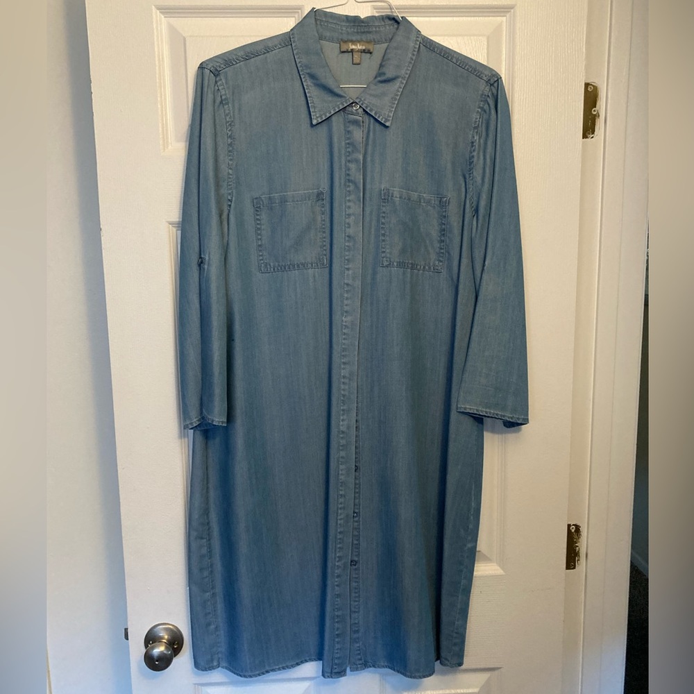 EUC Denim Shirt Dress with Tie